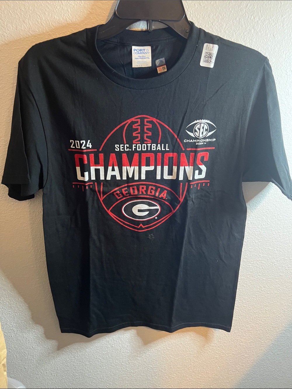 Georgia Bulldogs 2024 SEC Football Champions Black T-Shirt